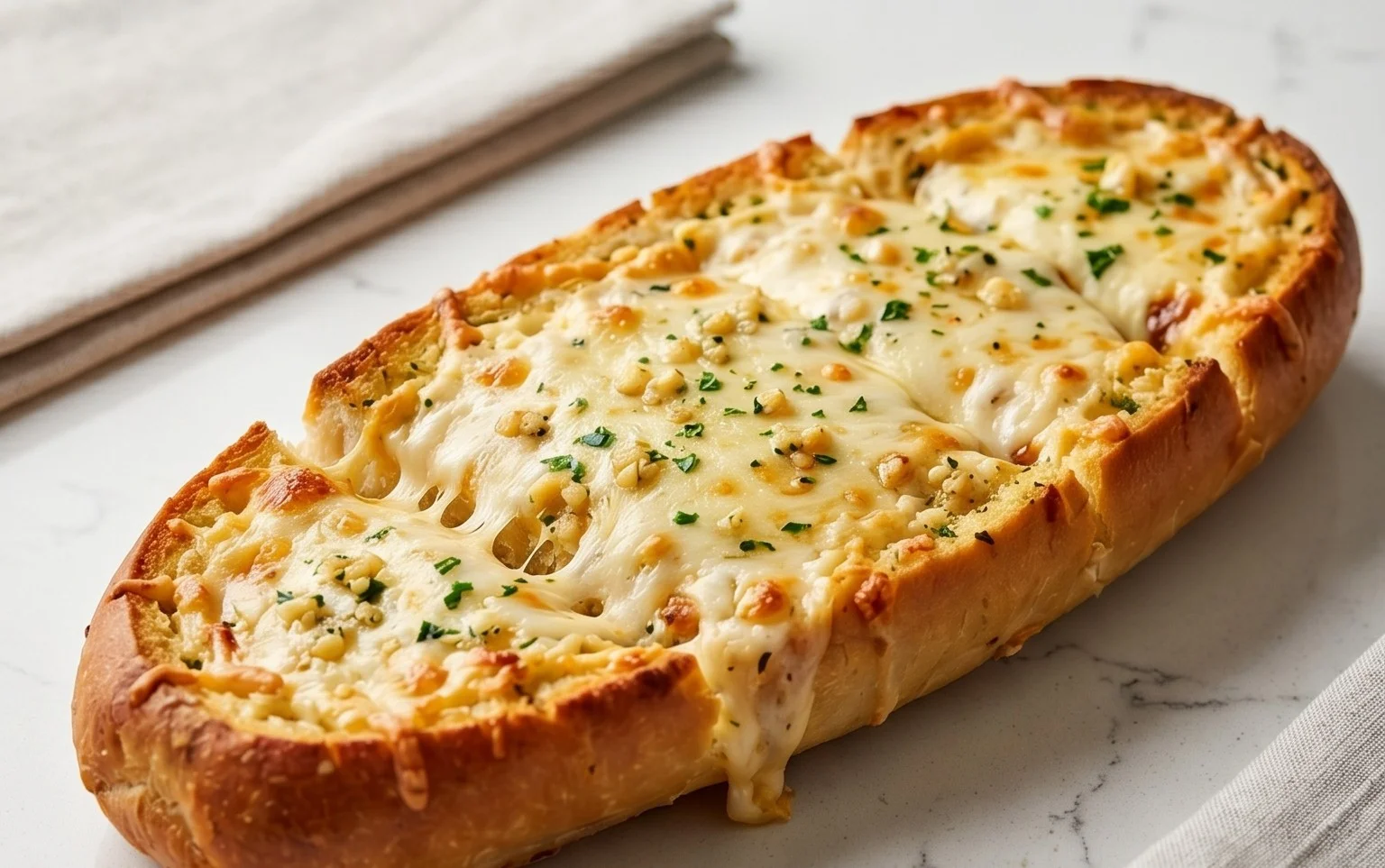 BEST CHEESY GARLIC BREAD RECIPE
