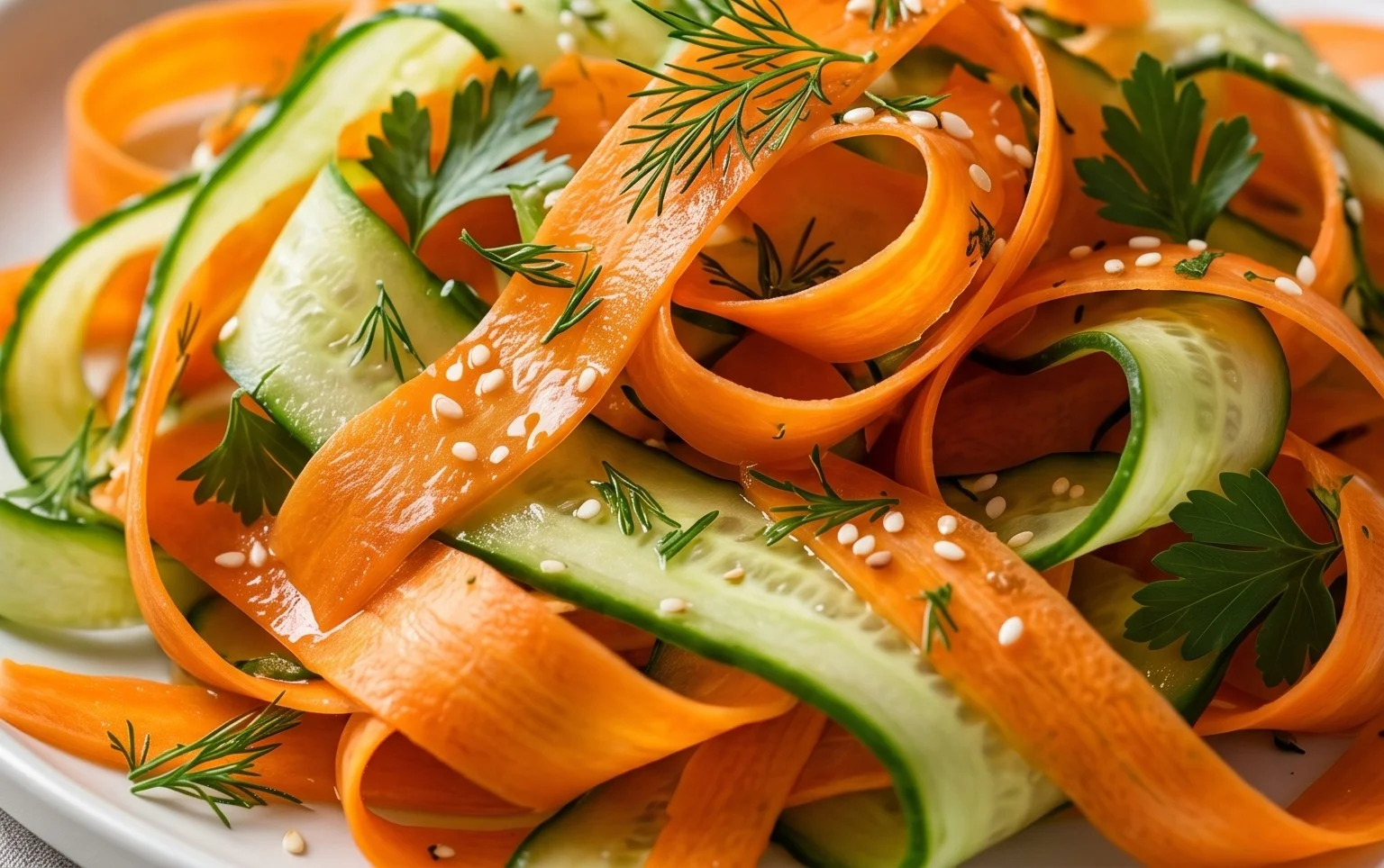 Carrot and Cucumber Ribbon Salad