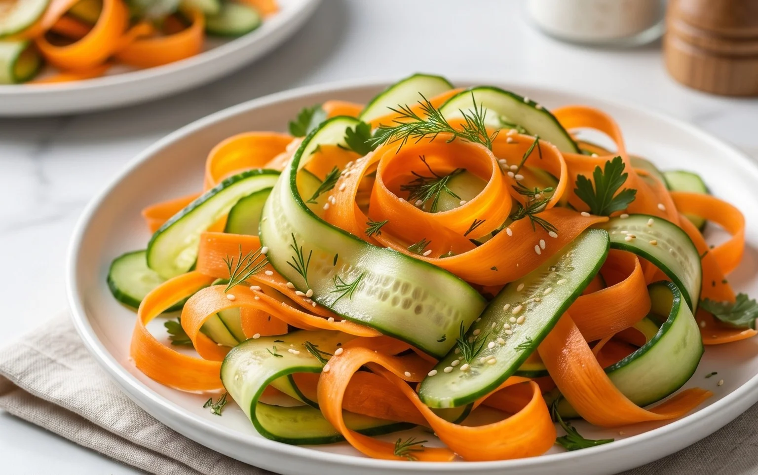 Carrot and Cucumber Ribbon Salad