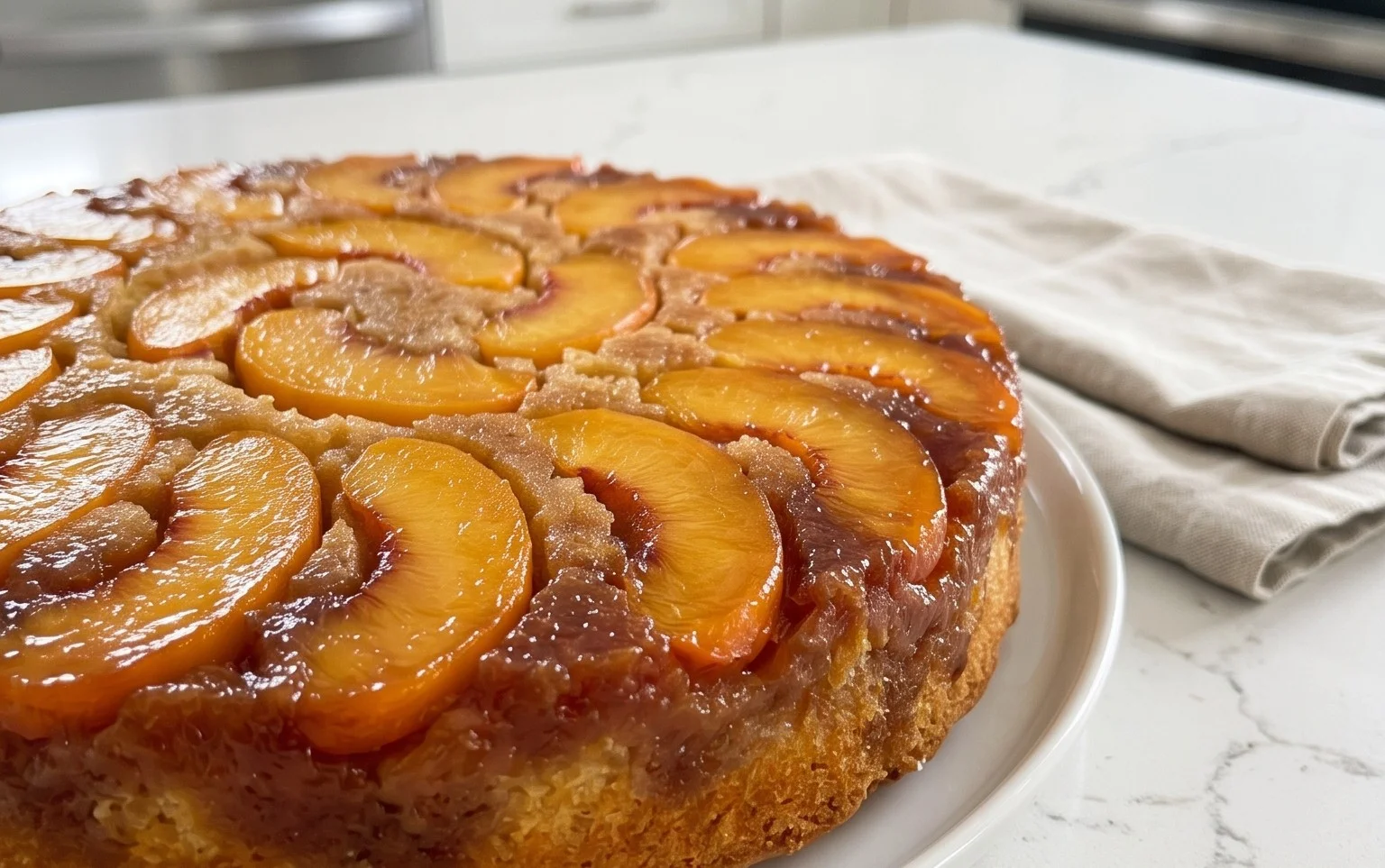 Peach Upside-Down Cake Recipe