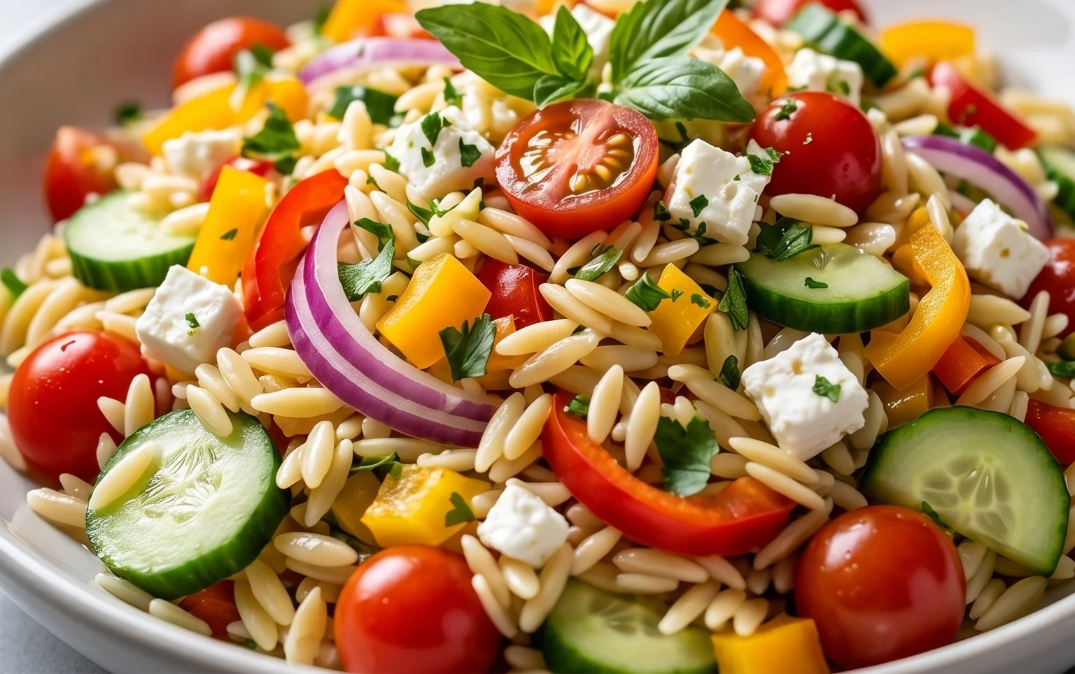 Rainbow Orzo Salad