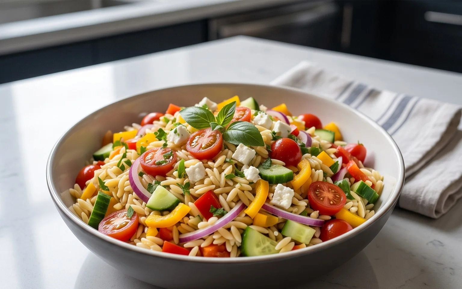 Rainbow Orzo Salad