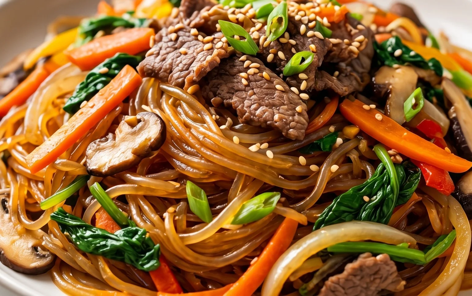 Japchae (Korean Glass Noodle Stir Fry)