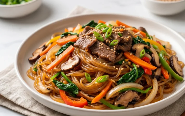 Japchae (Korean Glass Noodle Stir Fry)