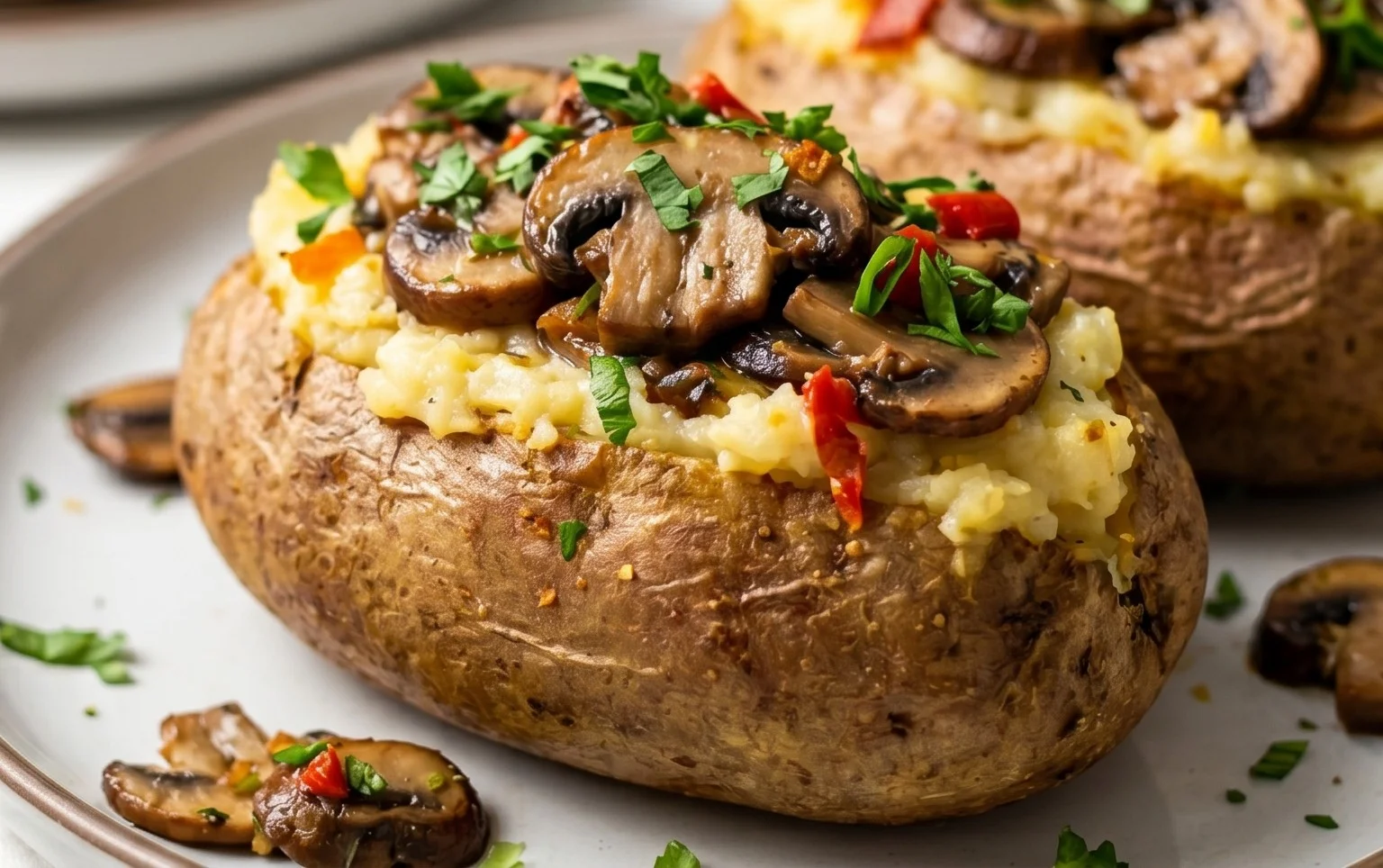 The Ultimate Stuffed Baked Potatoes with Mushrooms