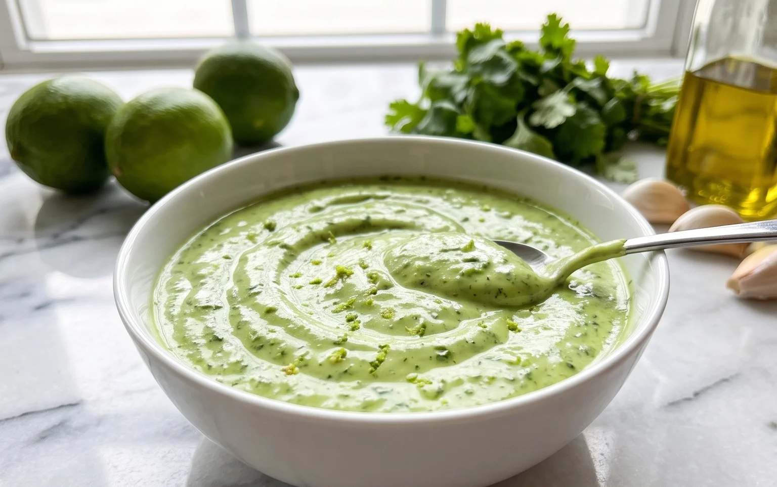 Creamy Garlic Lime Cilantro Sauce