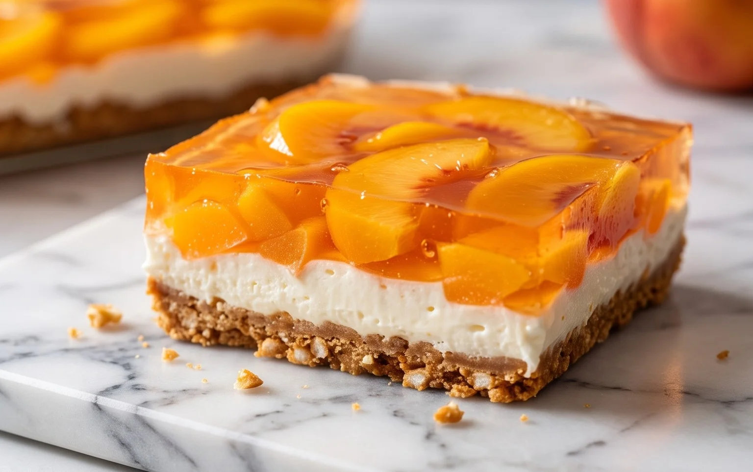 Peach Pretzel Salad Dessert