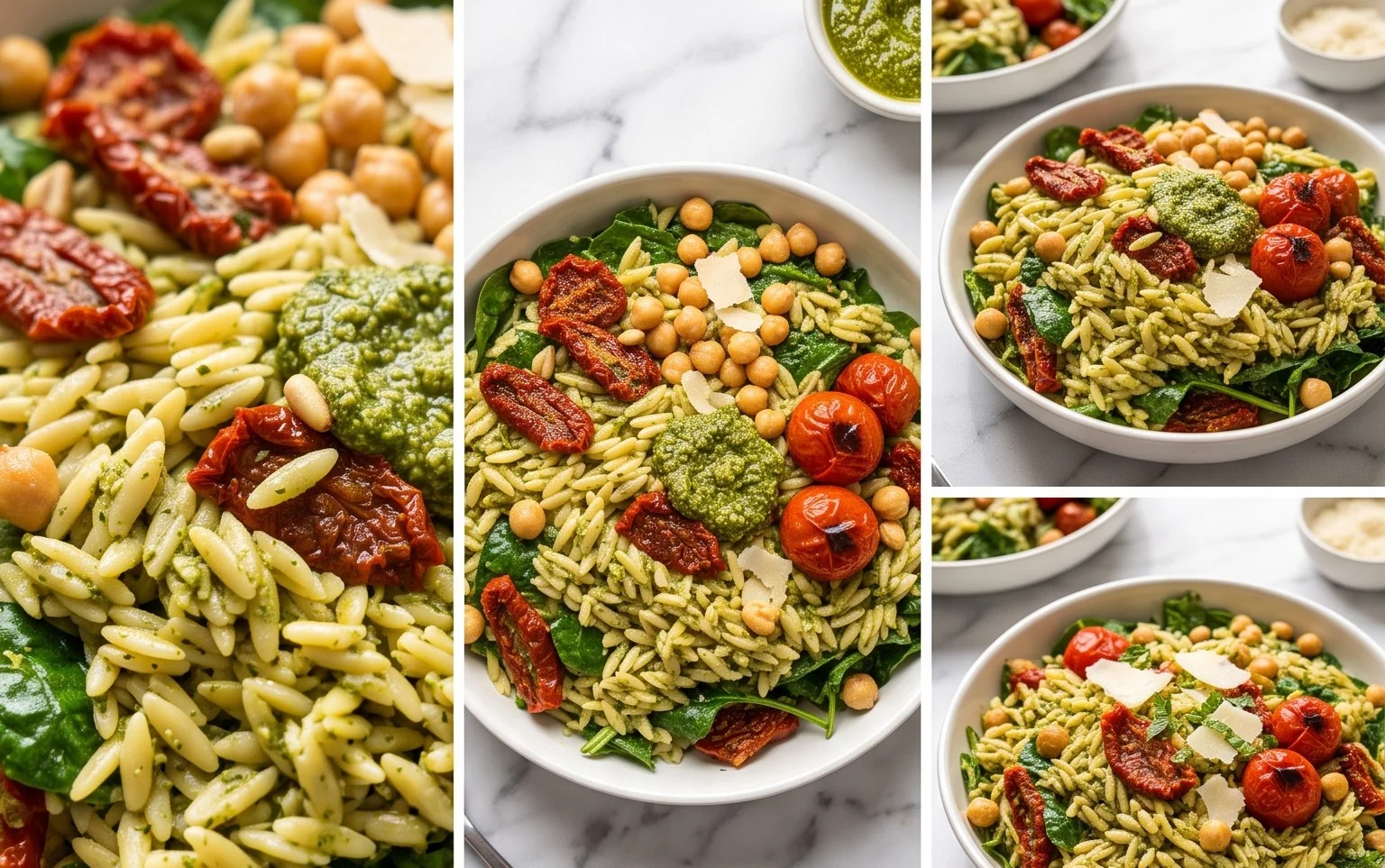 Sun Dried Tomato Orzo Pesto Salad