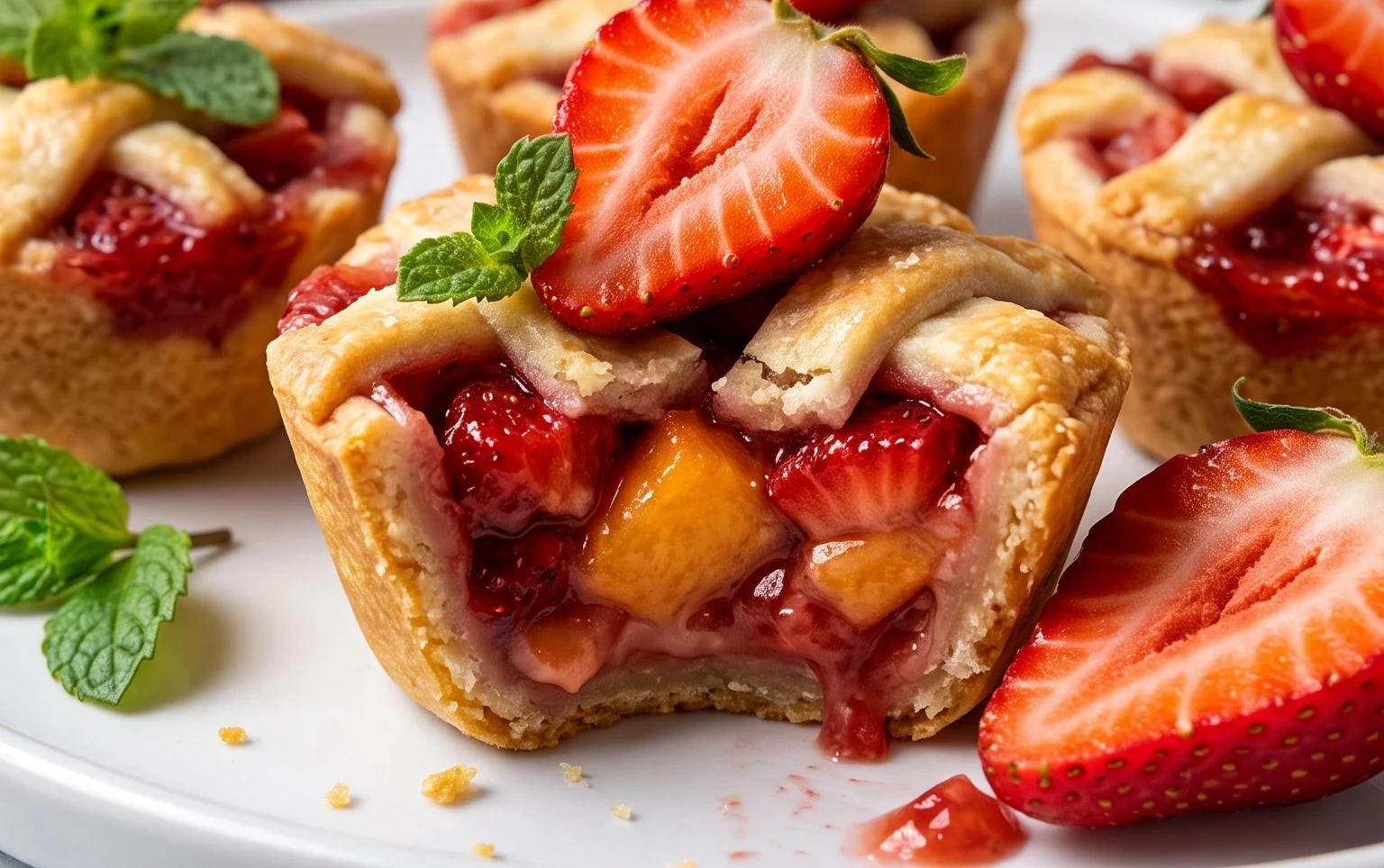 Strawberry Peach Pie Bites