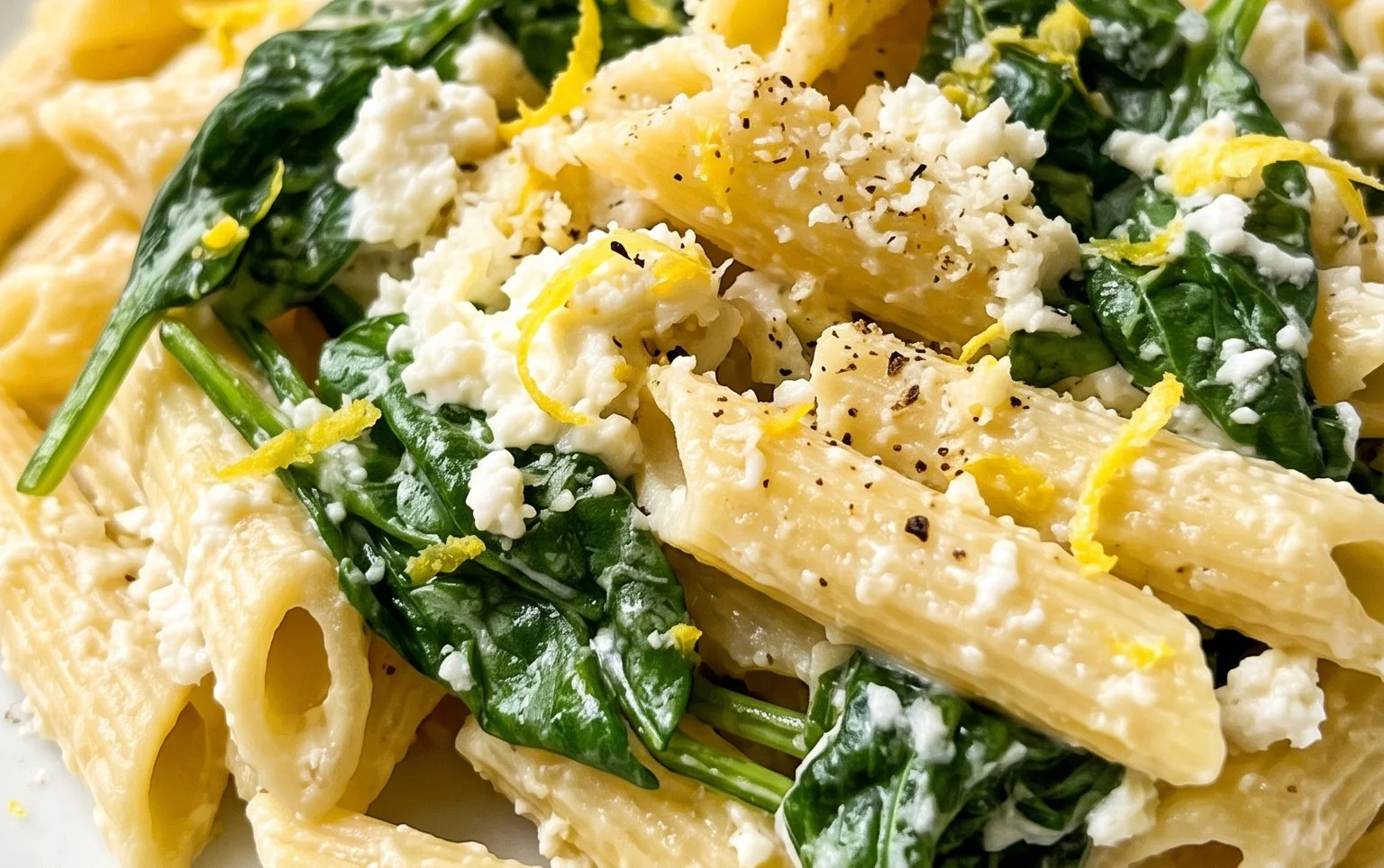 Lemon ricotta pasta & spinach