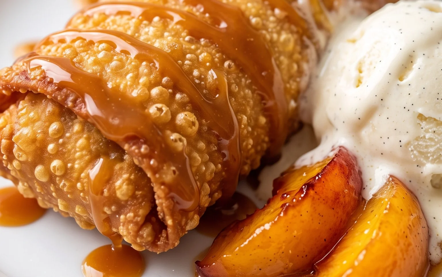 Peach Cobbler Egg Rolls
