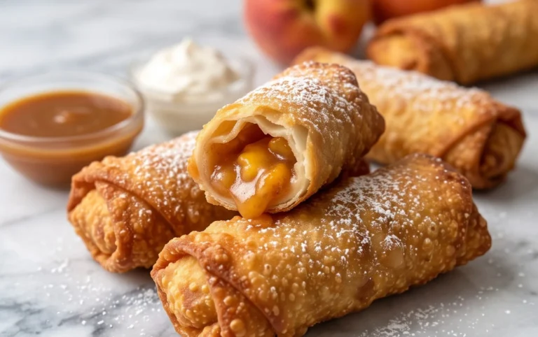 Peach Cobbler Egg Rolls