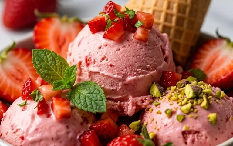 Homemade Strawberry Ice Cream