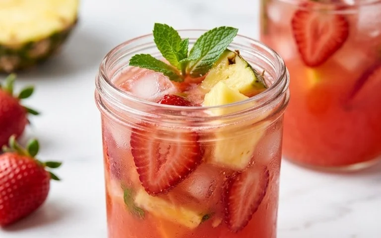 Pineapple Strawberry Agua Fresca