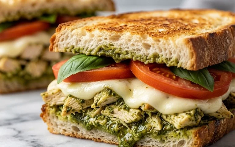 Chicken Pesto Caprese Sandwich