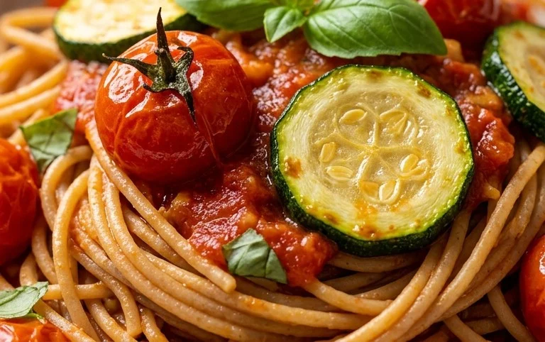 Healthy Tomato Zucchini Pasta