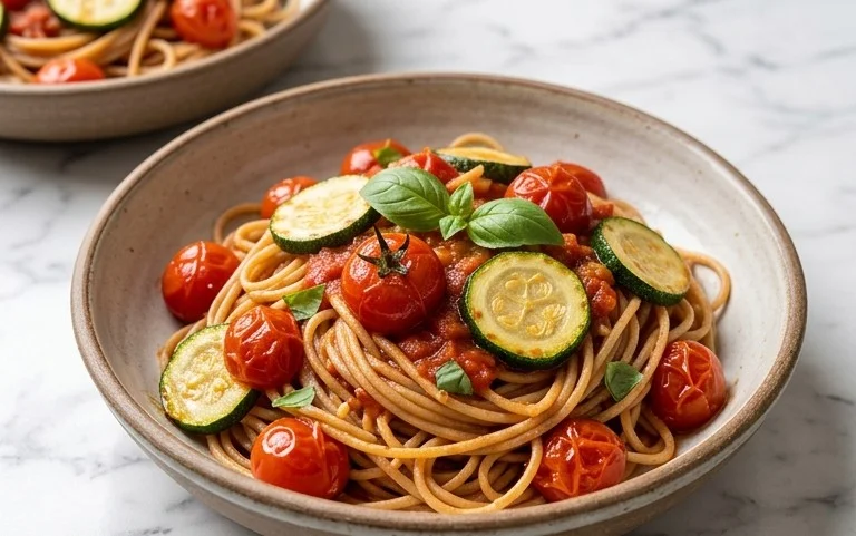 Healthy Tomato Zucchini Pasta