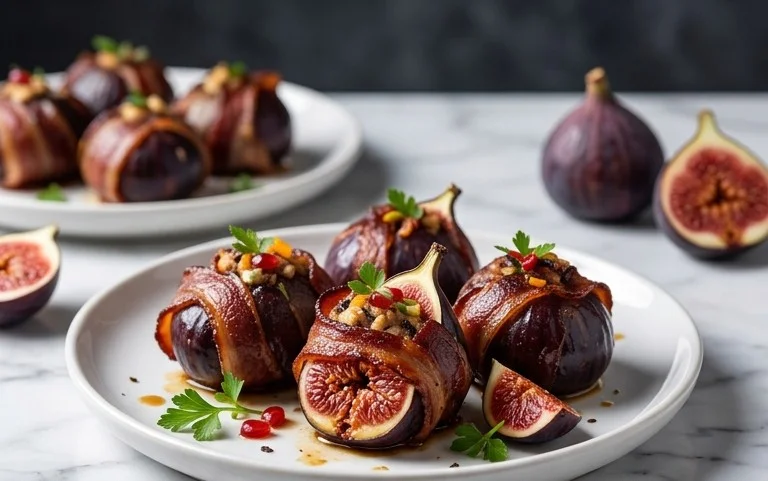 Beef Bacon Wrapped Stuffed Figs