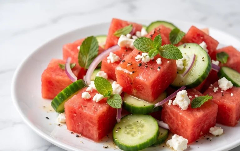 Watermelon Salad with Cucumber and Feta