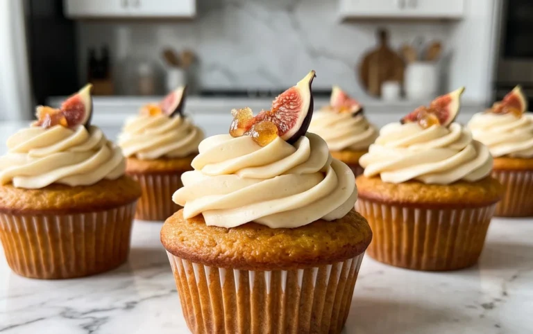Fig Cupcakes with Honey Cream Cheese Frosting