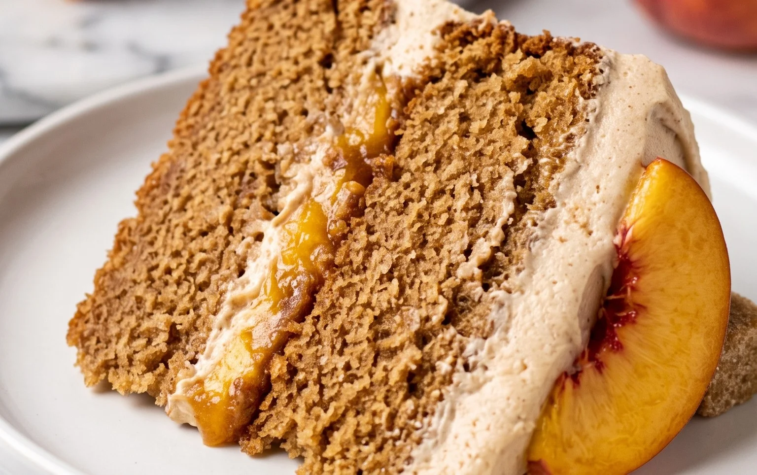Brown Sugar Layer Cake with Peach Filling