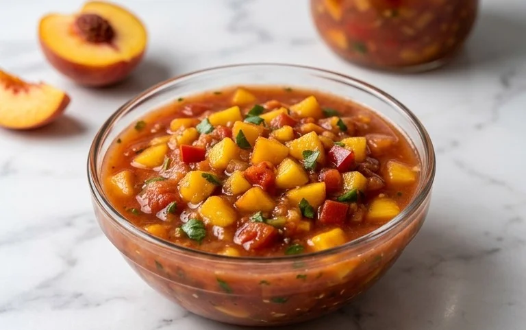 Sweet & Spicy Peach Salsa Canning Recipe