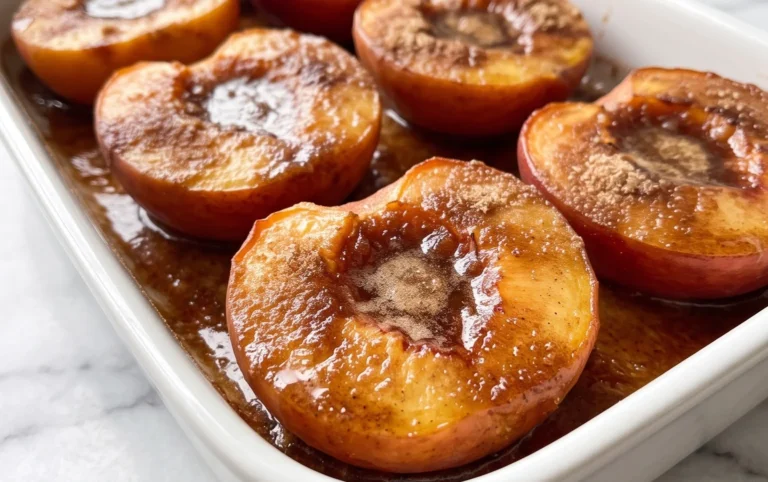 Cinnamon Sugar Baked Peaches