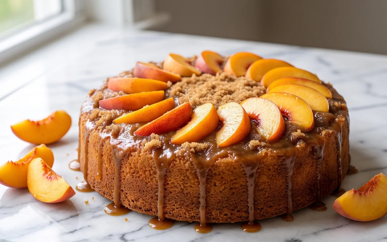 Brown Sugar Peach Cake