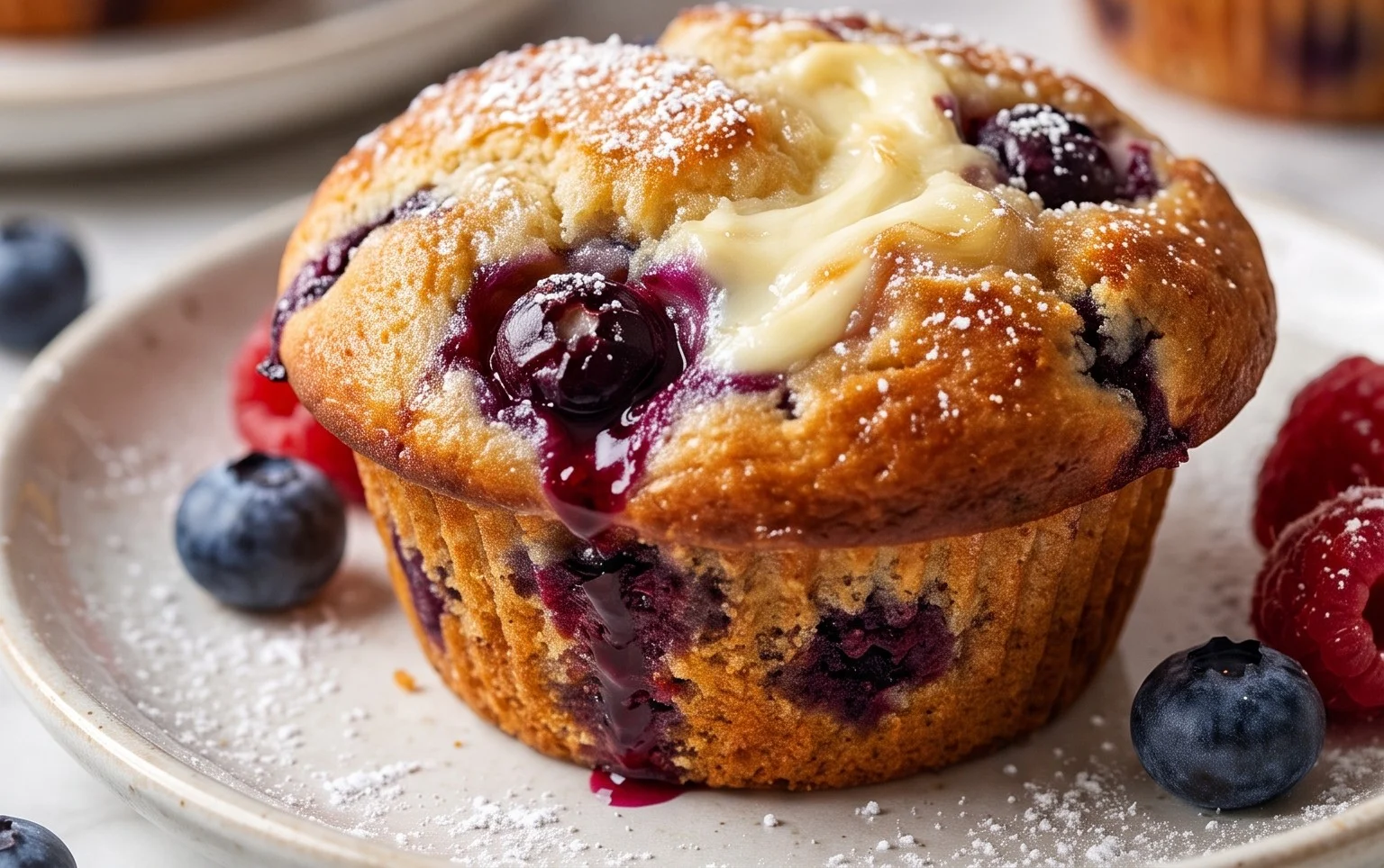 Berry Cream Cheese Muffins