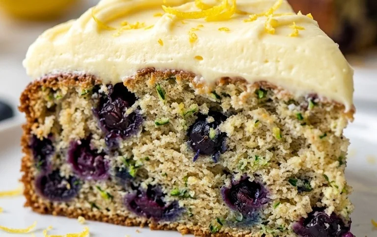 Blueberry Zucchini Cake with Lemon Buttercream