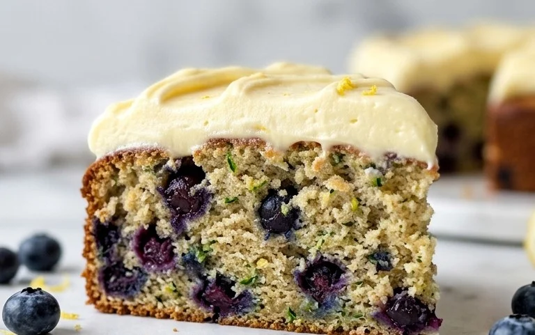 Blueberry Zucchini Cake with Lemon Buttercream