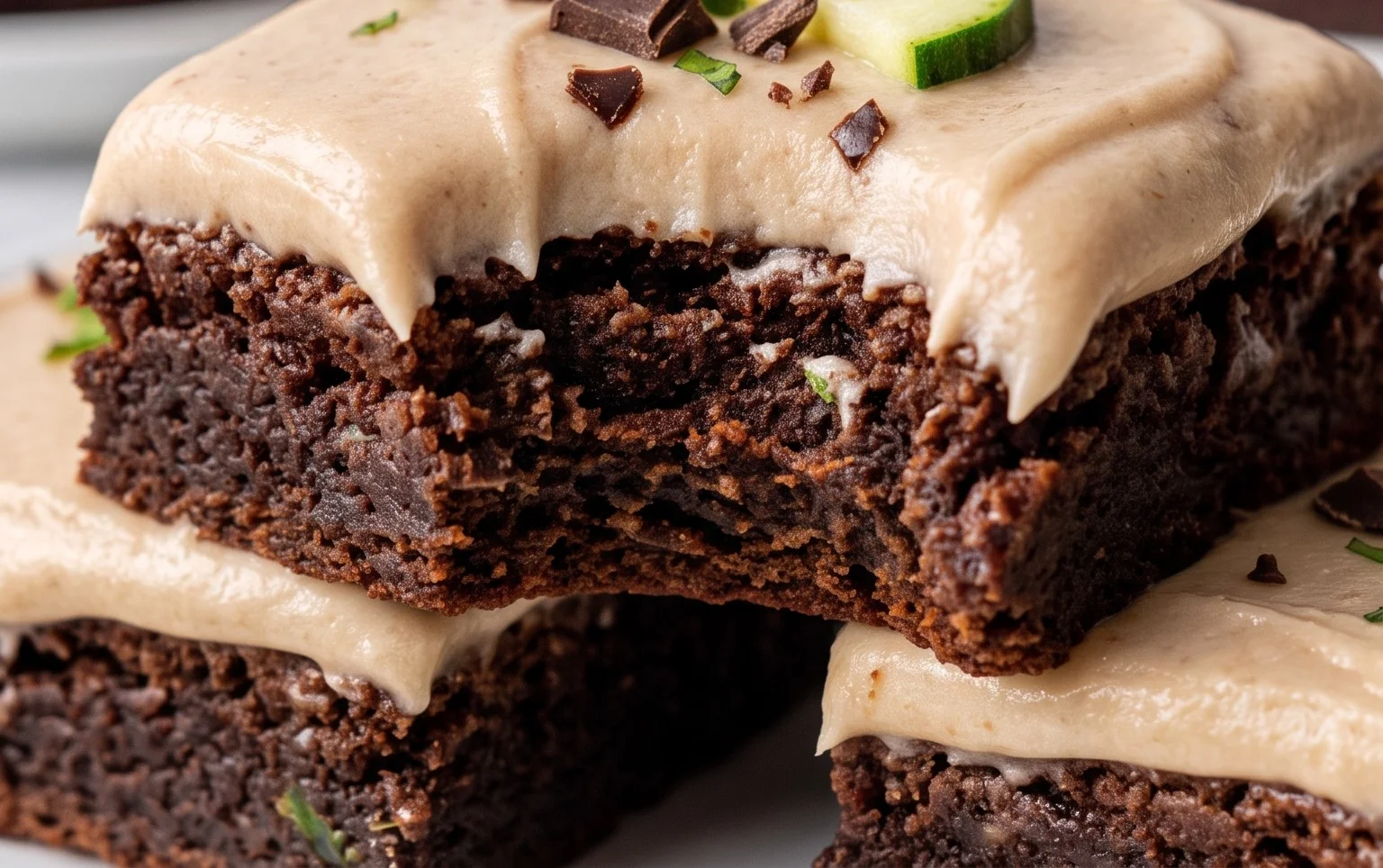 Zucchini Brownies with 1 minute Frosting!