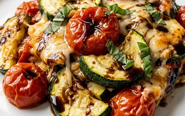 Balsamic Zucchini Tomato Bake