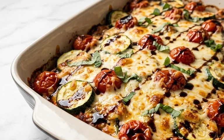 Balsamic Zucchini Tomato Bake
