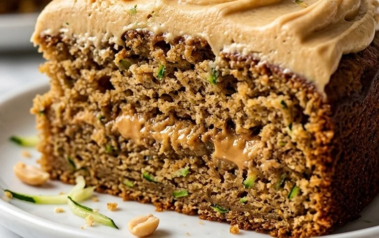 Moist Peanut Butter Zucchini Cake Recipe